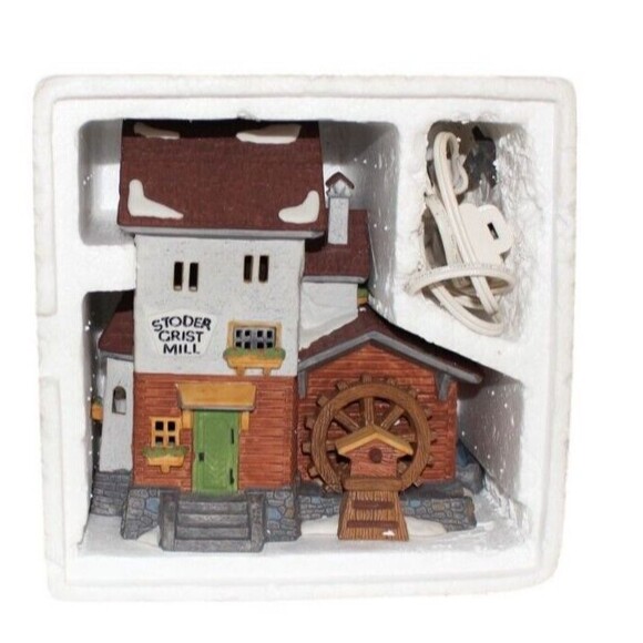 Dept 56 Stoder Grist Mill 59536 Alpine Village Series Mountain 1988 Original Box - Picture 7 of 8